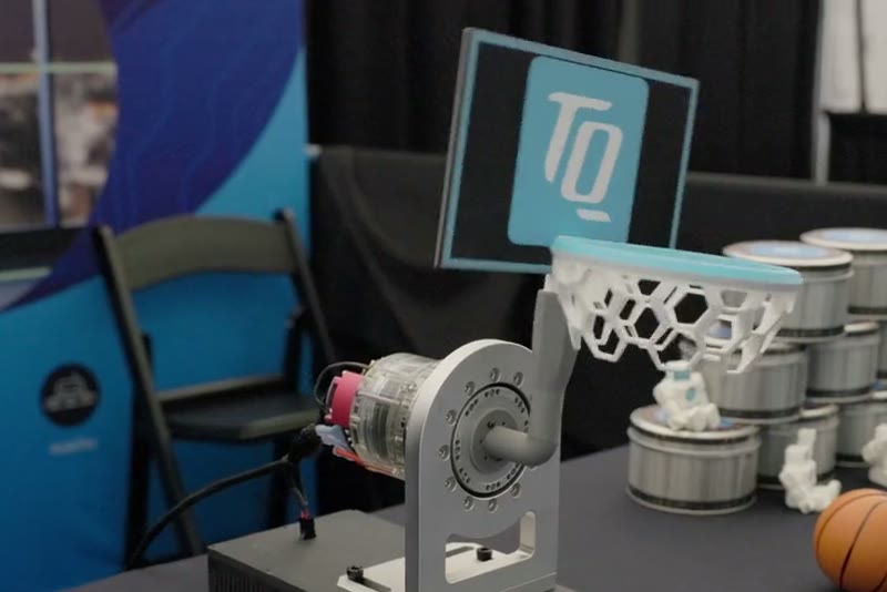 A product demo on a sponsor table