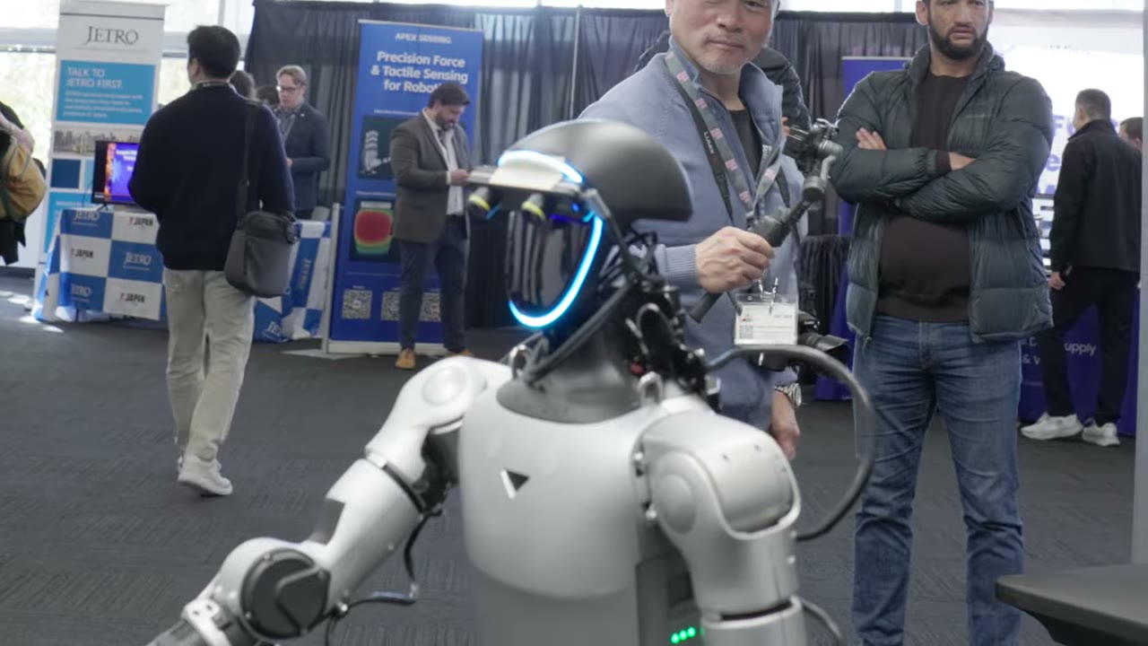 A humanoid robot demonstrated to attendees at the Humanoids Summit